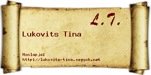 Lukovits Tina névjegykártya